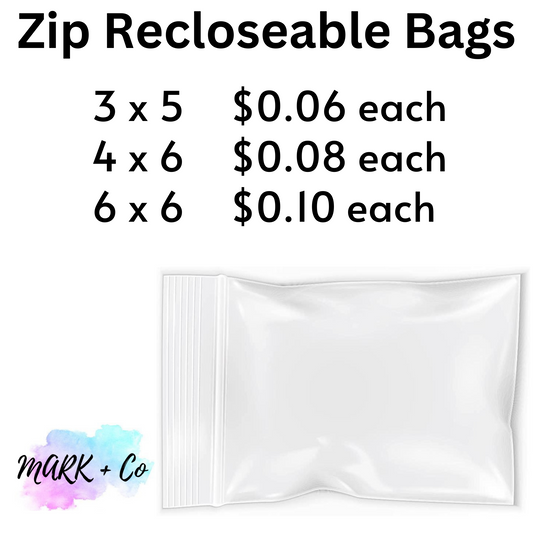 6 x 6" Zip Recloseable Bags