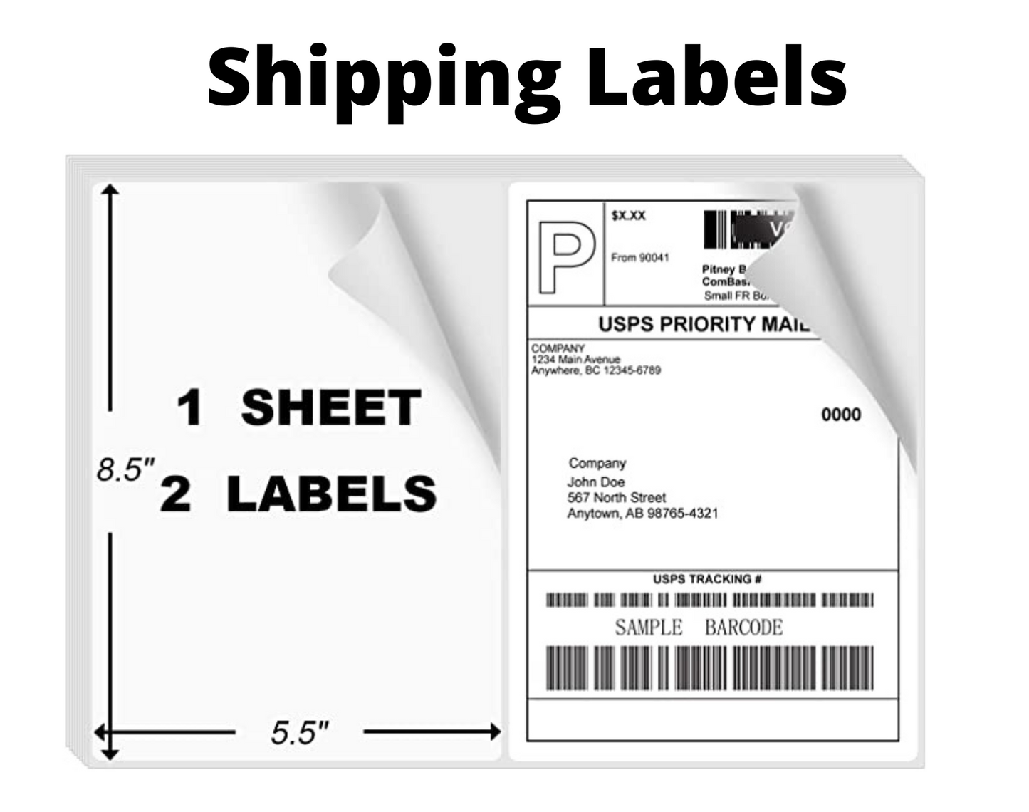 Shipping Label Sheets (25 pack)